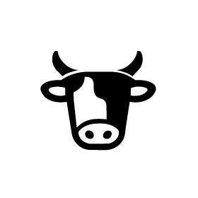 Cow head icon symbol for cow leather hides Cow head icon symbol for cow leather hides
