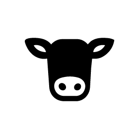Heifer head icon symbol for heifer leather hides Heifer head icon symbol for heifer leather hides